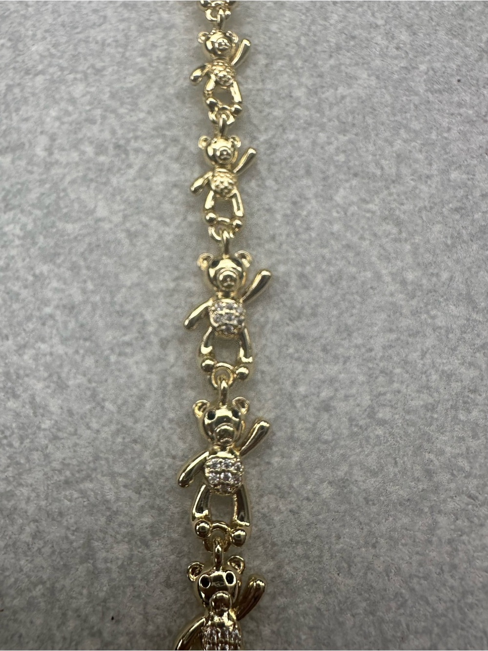 CZ Gold Filled Teddy Bear Link Bracelet - Women Jewelry